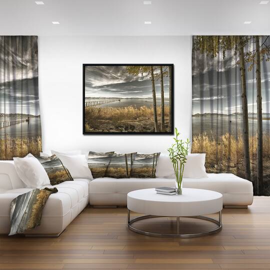 Designart - Pier in Brown Lake